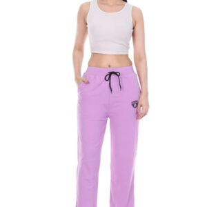 Lavender wide-leg trousers for women with drawstring waist and relaxed fit
